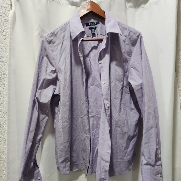 Men's size Chaps lavender button up Long sleeve shirt Size XL - Picture 1 of 3